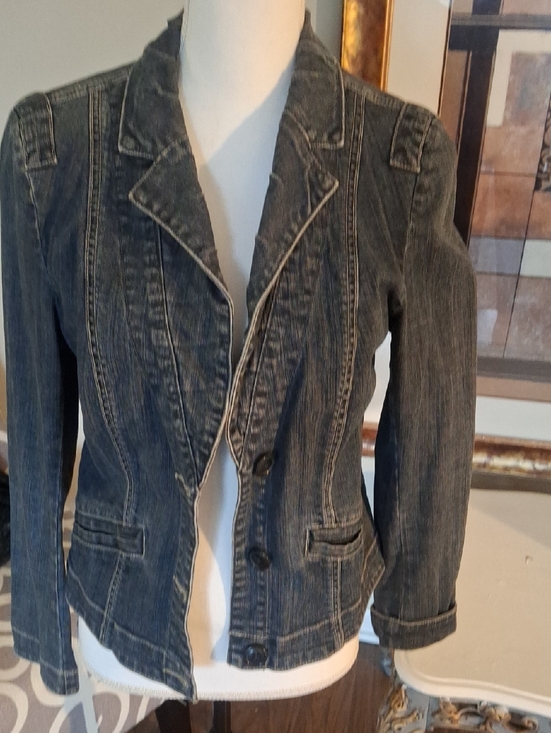 CAbi Jackets & Blazers - CAbi Women's Washed Black Denim Blazer Jacket